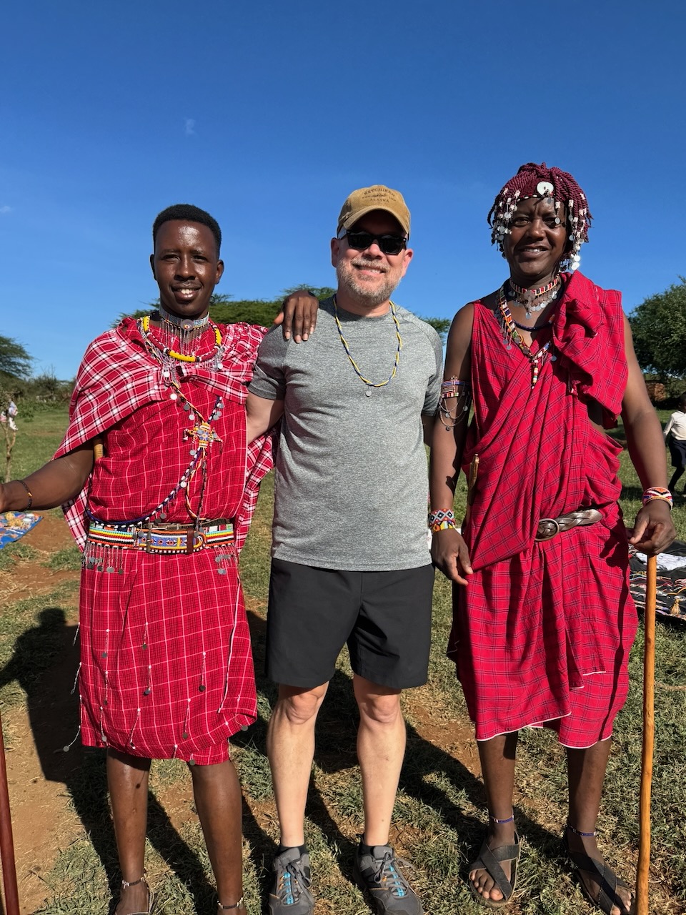 Trey with Maasai Tribal Leaders