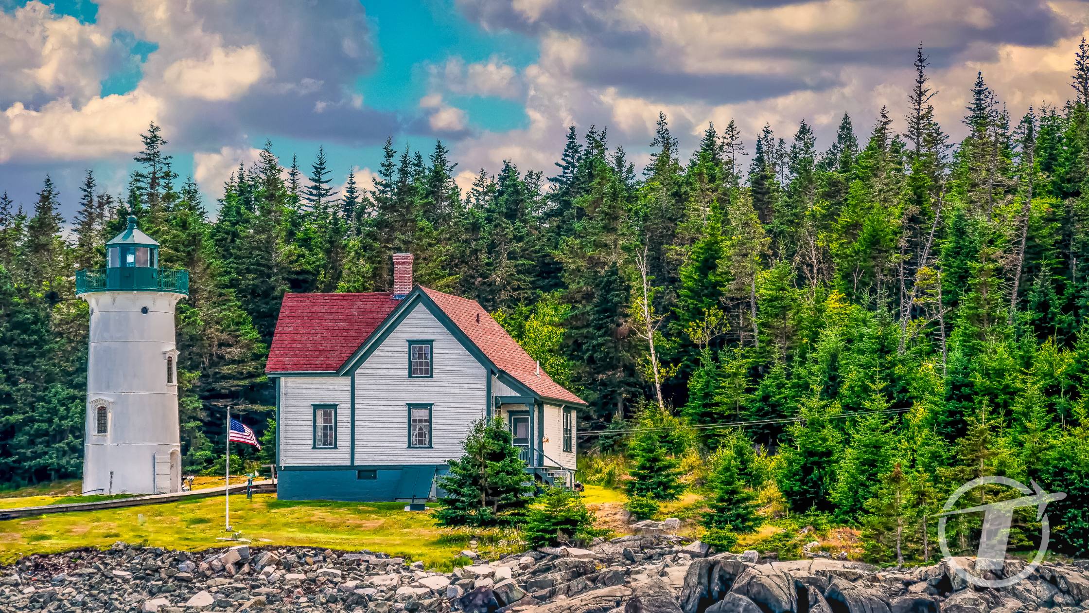 Little River Lighthouse in Cutler, Maine, USA